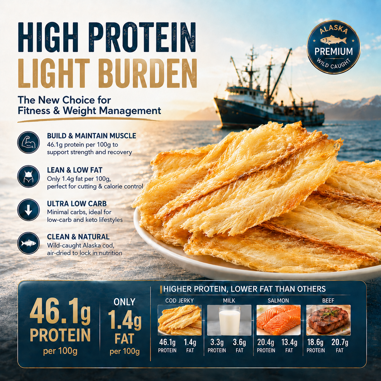 🥇 Wild Alaskan Cod Crisps – Pure Ocean Superfood-EV