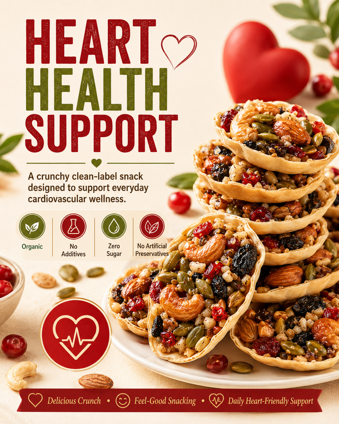 🥇 Golden Eight-Treasure Nut & Fruit Tartlets | Crispy Nut & Dried Fruit Snacks-EV